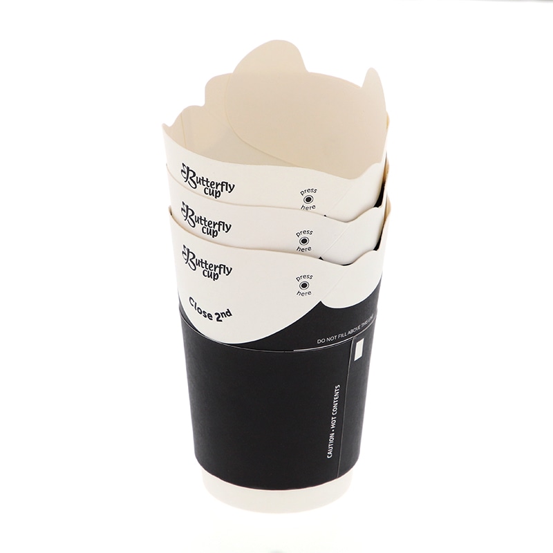 HEIKO バタフライカップ 6オンス ホット ダブル ブラック 25個/袋