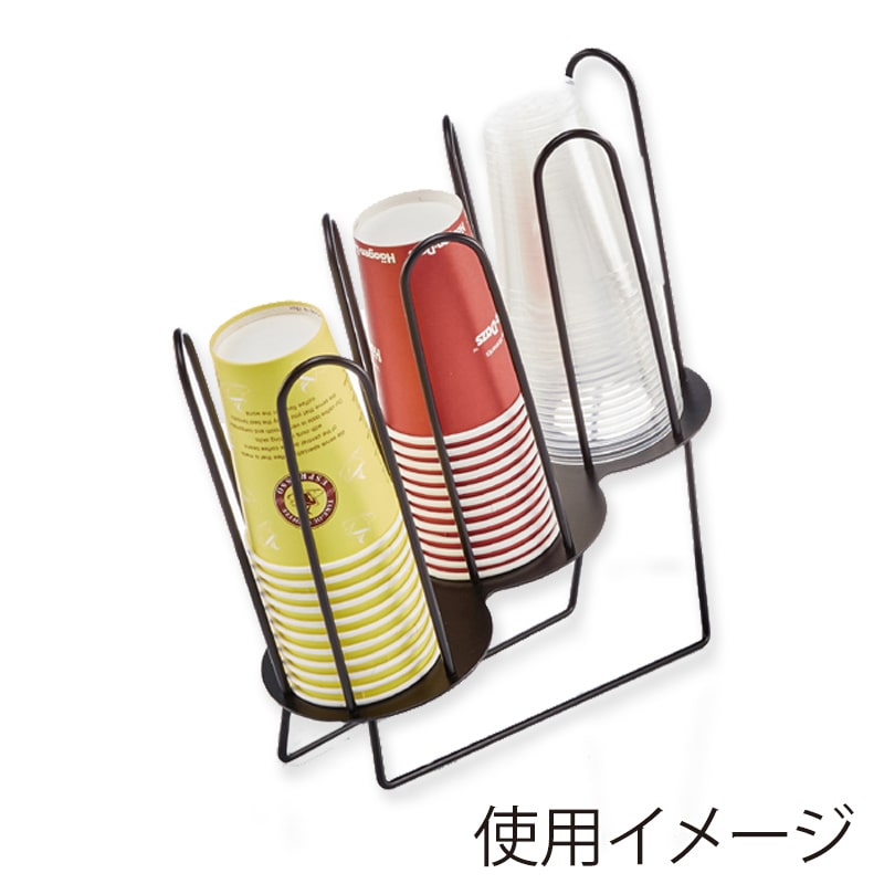 BMターゲット カフェグッズ　アイアンカップ＆リードディスペンサー 3段 Cuffy-I584　ブラック 1台（ご注文単位1台）【直送品】