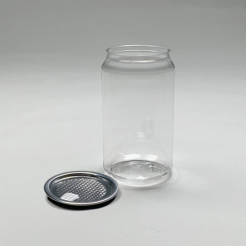 BMターゲット 缶シーリング専用容器 円柱　330ml　フルオープン　銀フタ Y-YLS330-fullopen-S 1個（ご注文単位200個）【直送品】