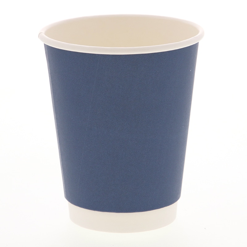 紙コップ 二重断熱カップ 12オンス(400ml) 口径90mm ネイビー 25個/袋