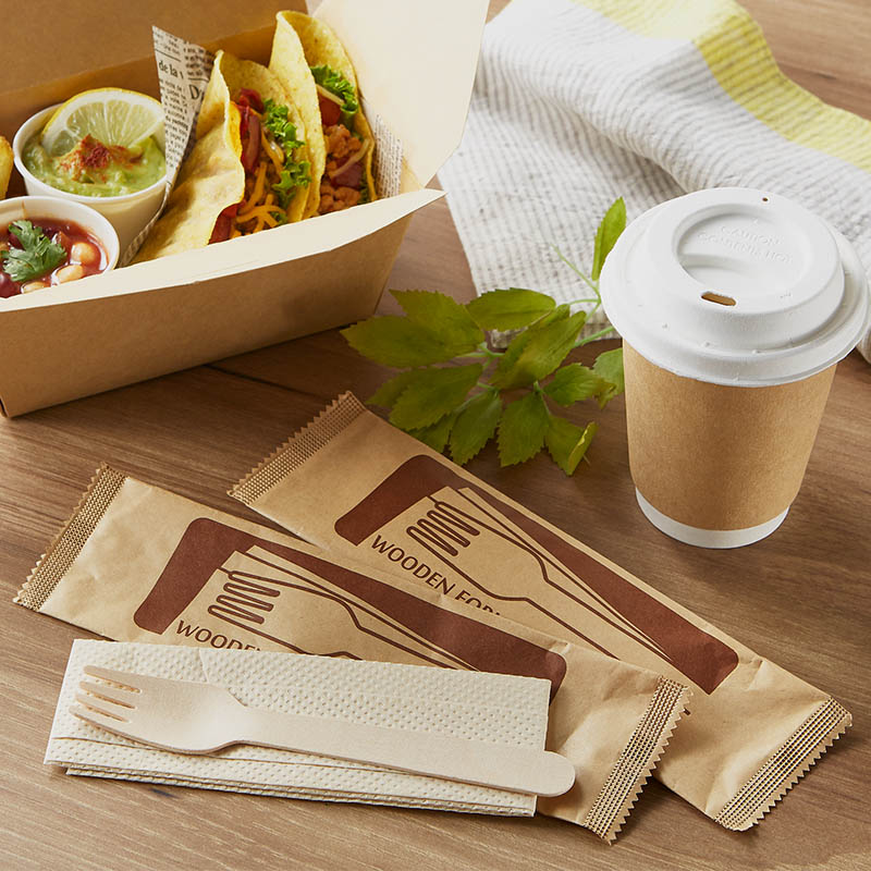 HEIKO 木製フォーク・ナプキン未晒完封セット 50セット