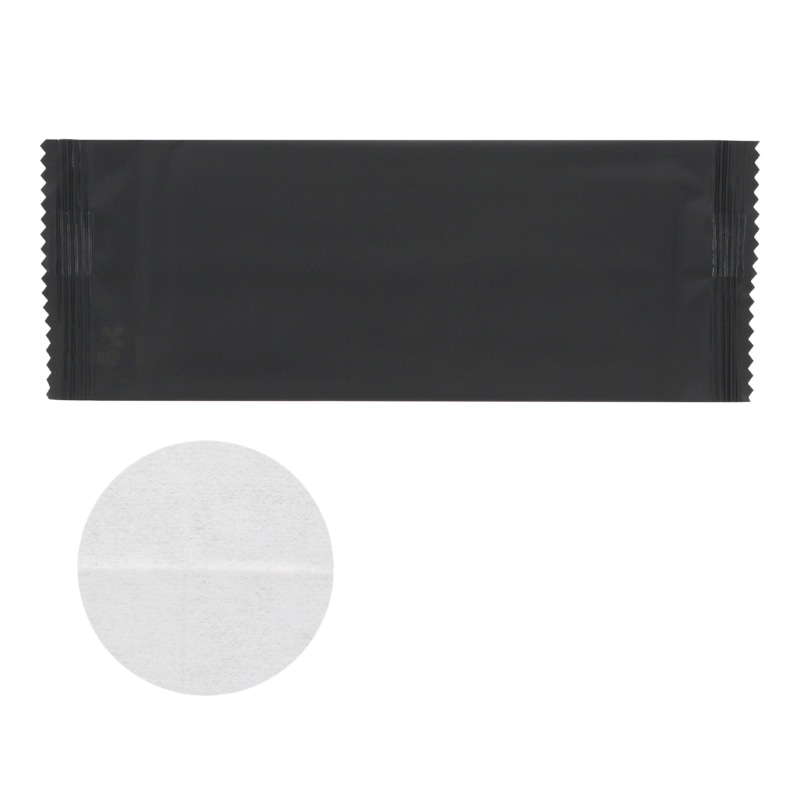 HEIKO 不織布おしぼり 平 180mm×210mm 黒フィルム 200枚/袋