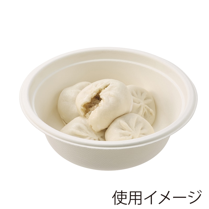 HEIKO 紙皿 業務用 バガスペーパーウェア どんぶり ホワイト 600ml 50枚/袋