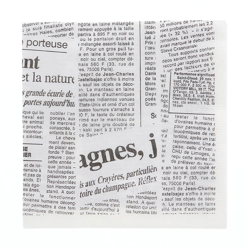 HEIKO 紙ナプキン 2プライ 4折 ニュースレター 白 50枚/袋