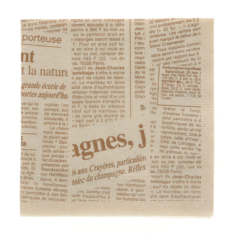 HEIKO 紙ナプキン 2プライ 4折 ニュースレター 未晒 50枚/袋