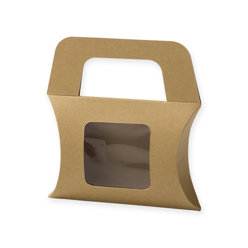 HEIKO 箱 ギフトボックス クラフトギフトBOX 窓付ピローS 10枚/袋