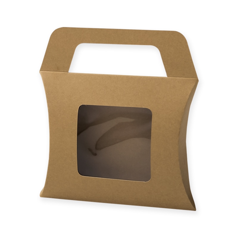 HEIKO 箱 ギフトボックス クラフトギフトBOX 窓付ピローM 10枚/袋