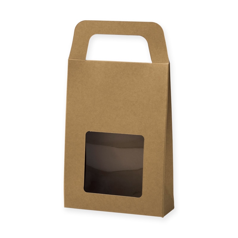 HEIKO 箱 ギフトボックス クラフトギフトBOX 窓付バッグS 10枚/袋