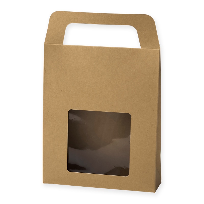 HEIKO 箱 ギフトボックス クラフトギフトBOX 窓付バッグM 10枚/袋