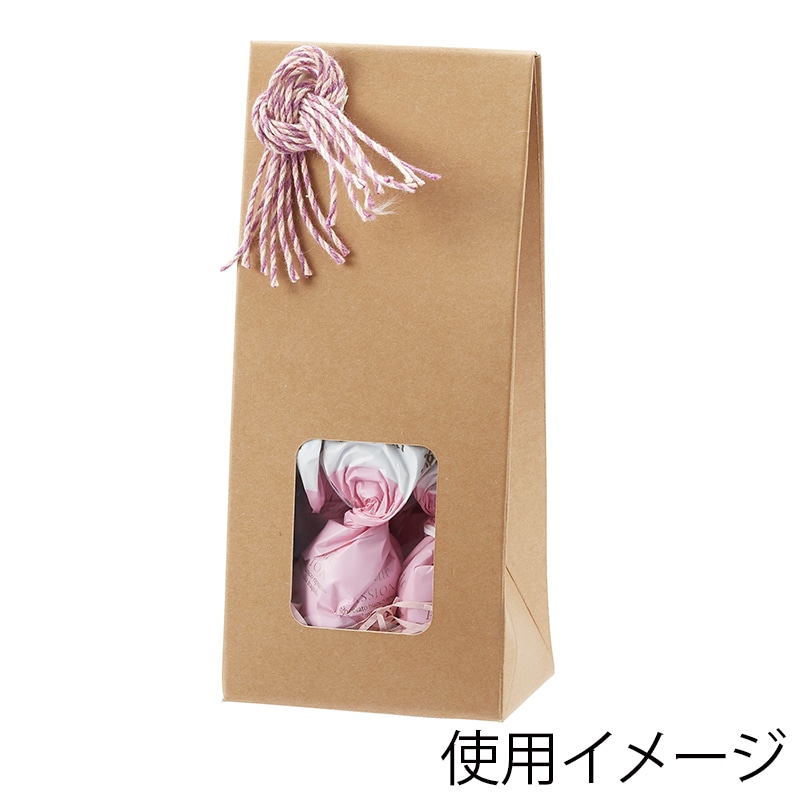 HEIKO 箱 ギフトボックス クラフトギフトBOX 窓付角底S 10枚/袋