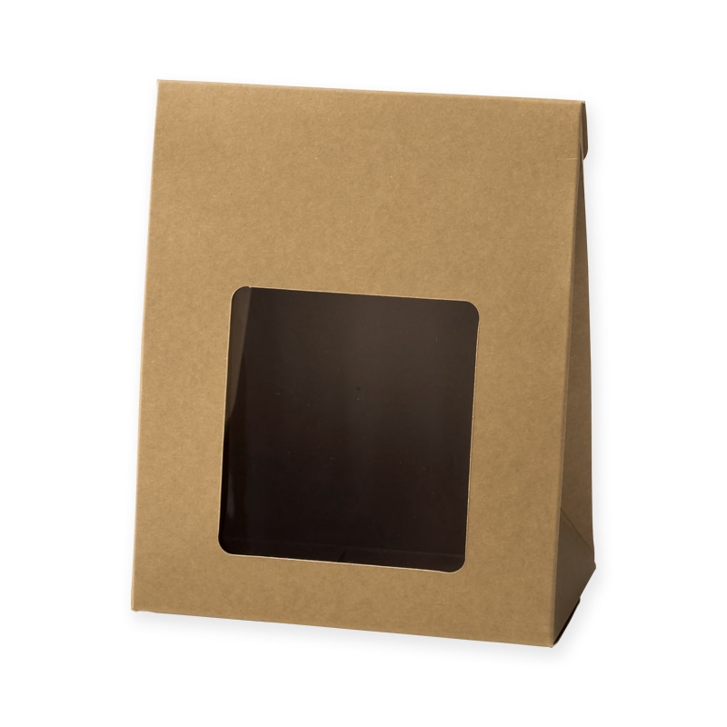 HEIKO 箱 ギフトボックス クラフトギフトBOX 窓付角底L 10枚/袋