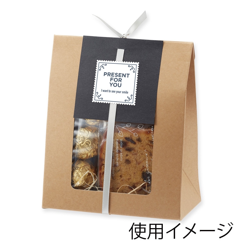 HEIKO 箱 ギフトボックス クラフトギフトBOX 窓付角底L 10枚/袋