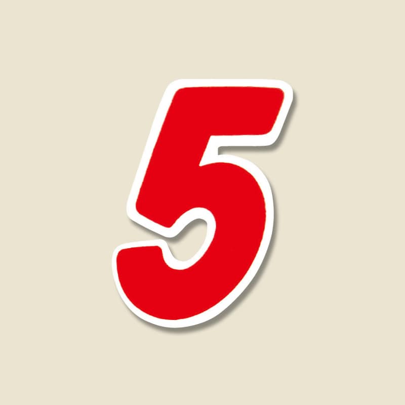 HEIKO Nナンバーセルフ(シール) M 5 赤 21片/束