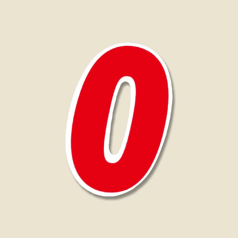 HEIKO Nナンバーセルフ(シール) M 0 赤 21片/束