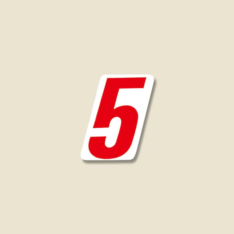 HEIKO ナンバーセルフ(シール) SS 5 赤 120片/束