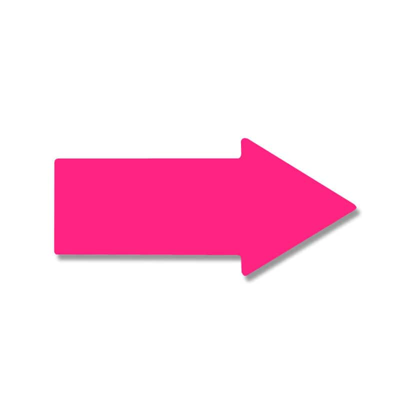 HEIKO タックラベル(シール) NO.647 矢印 蛍光ピンク 12×27mm 60片/束