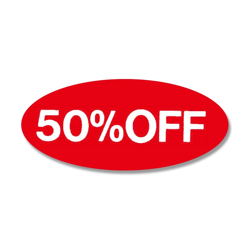 HEIKO タックラベル(シール) No.110 「50%OFF」 16x36mm 300片/束