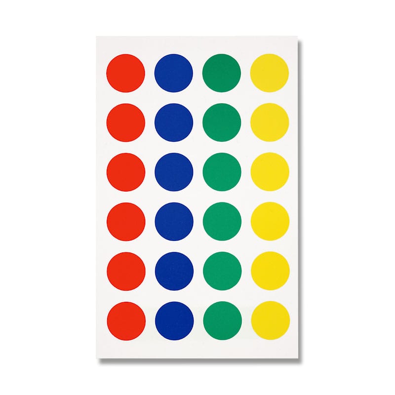 HEIKO タックラベル(シール) NO.651 丸 アソート Φ18mm 168片/束