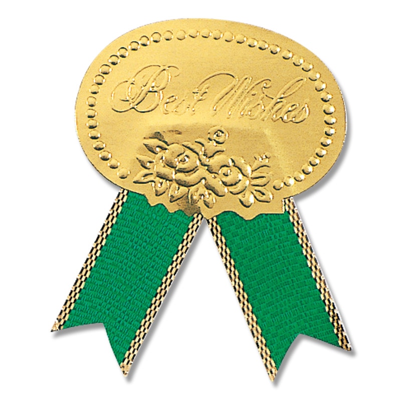 HEIKO ギフトシール(リボン付シール) M ベストウイッシュ 緑 54片/束