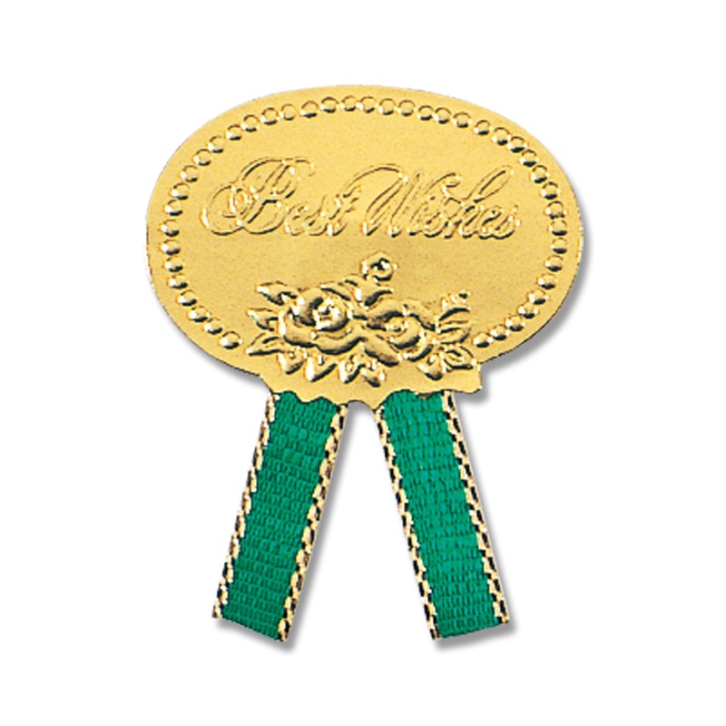 HEIKO ギフトシール(リボン付シール) S ベストウイッシュ 緑 56片/束