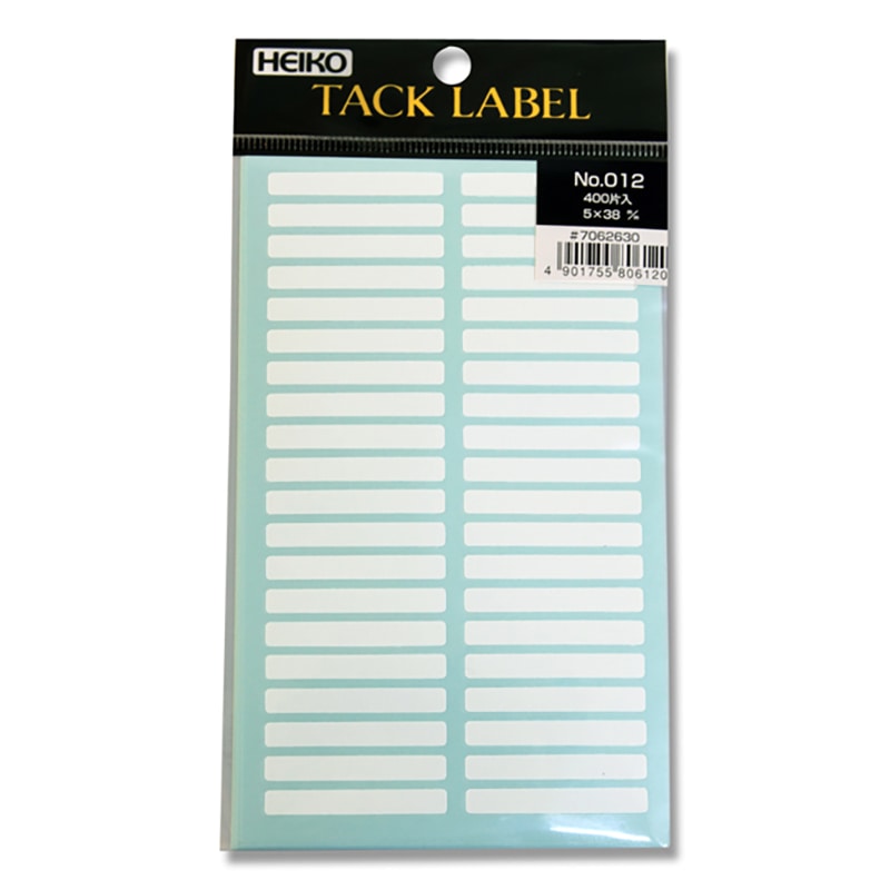 HEIKO タックラベル(シール) No.012 白無地 5x38mm 400片/束