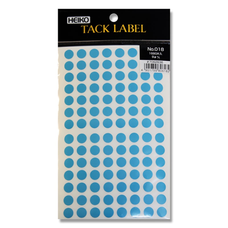 HEIKO タックラベル(シール) No.018 丸 水色 9mm 1680片/束