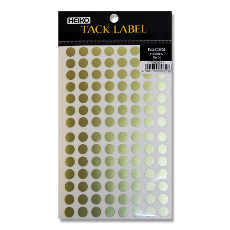 HEIKO タックラベル(シール) No.023 丸 金 9mm 1008片/束