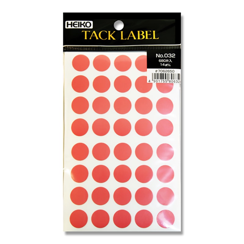 HEIKO タックラベル(シール) No.032 丸 ピンク 14mm 680片/束