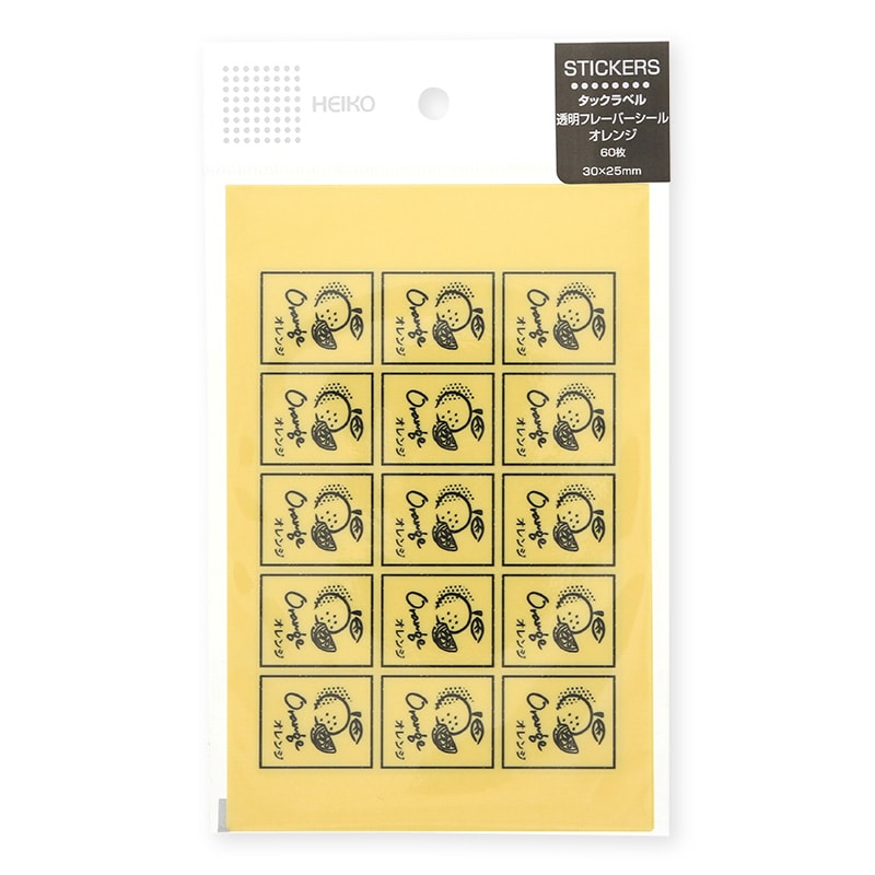 HEIKO 透明フレーバーシール オレンジ 60片/束