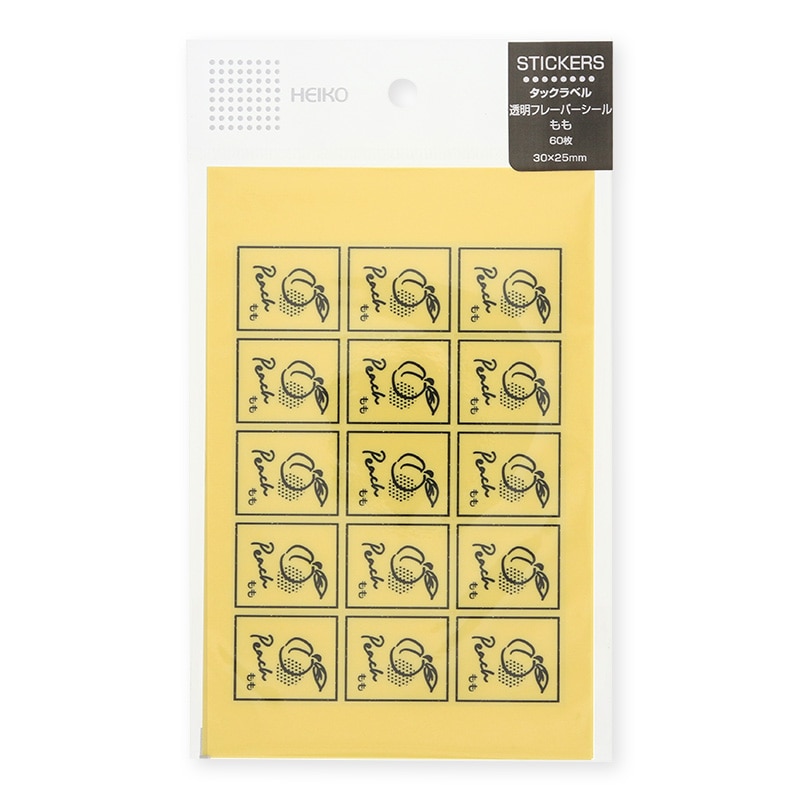 HEIKO 透明フレーバーシール もも 60片/束