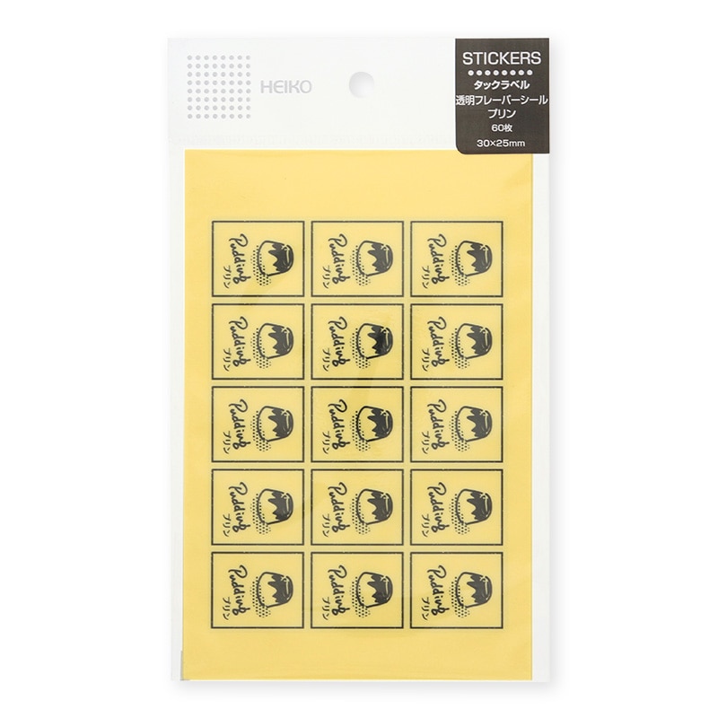 HEIKO 透明フレーバーシール プリン 60片/束