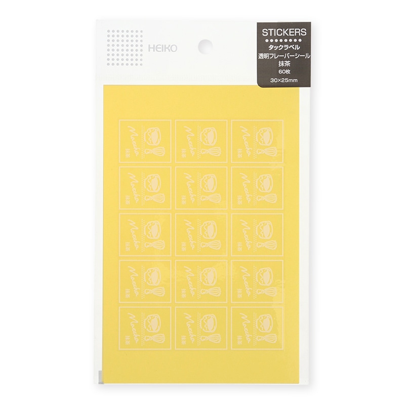 HEIKO 透明フレーバーシール 抹茶 60片/束
