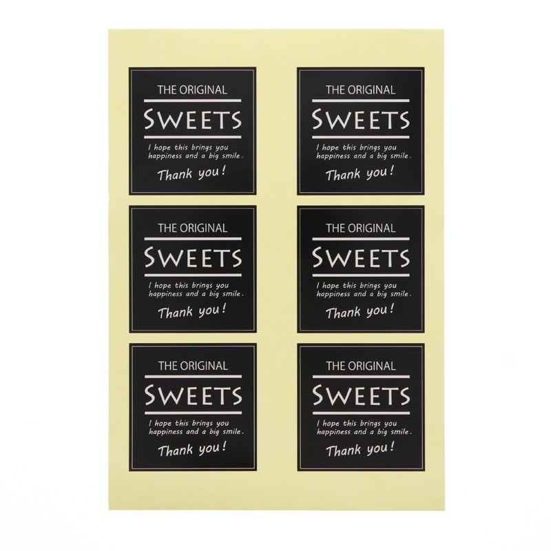 HEIKO ギフトシール Sweets スクエア ブラック 90片/束