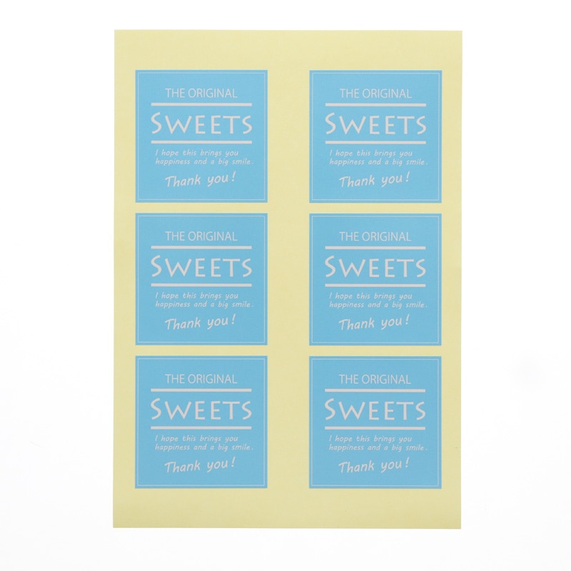 HEIKO ギフトシール Sweets スクエア ブルー 90片/束
