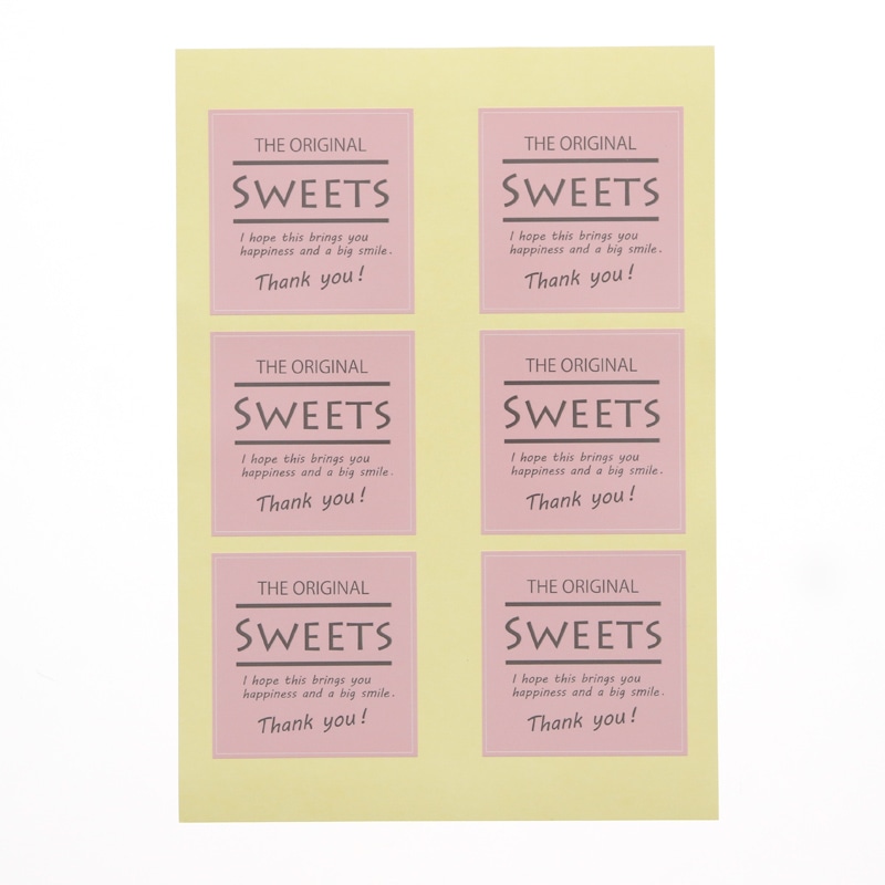 HEIKO ギフトシール Sweets スクエア ピンク 90片/束