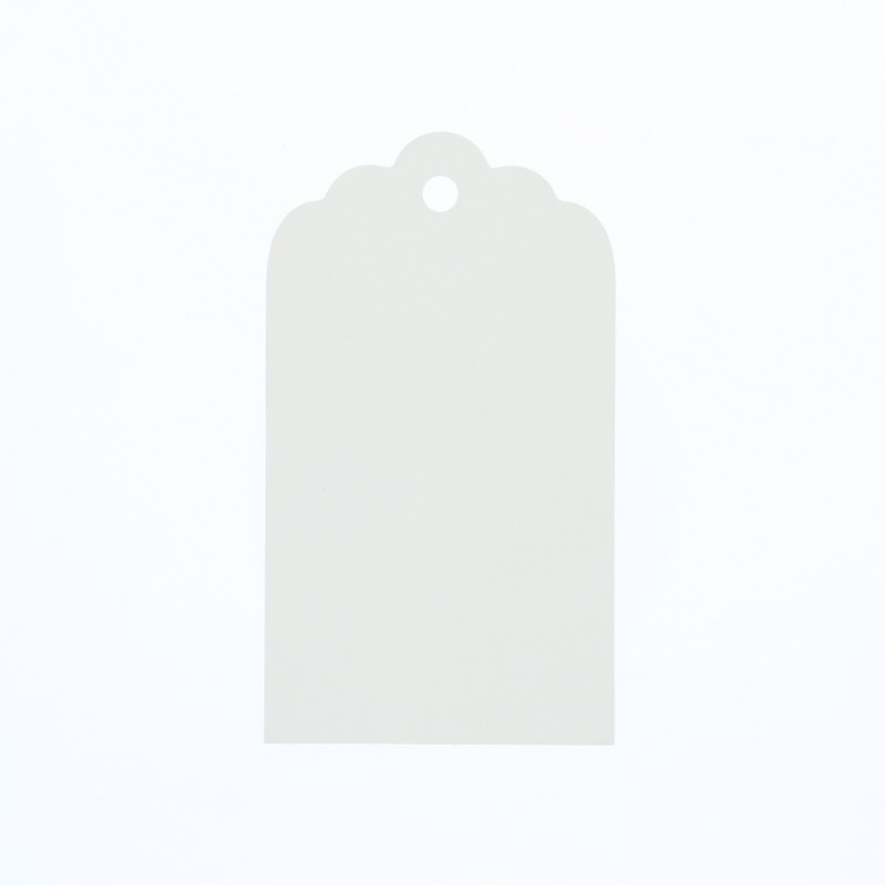 HEIKO ペーパータグ スカラップ S 白無地 50枚/束