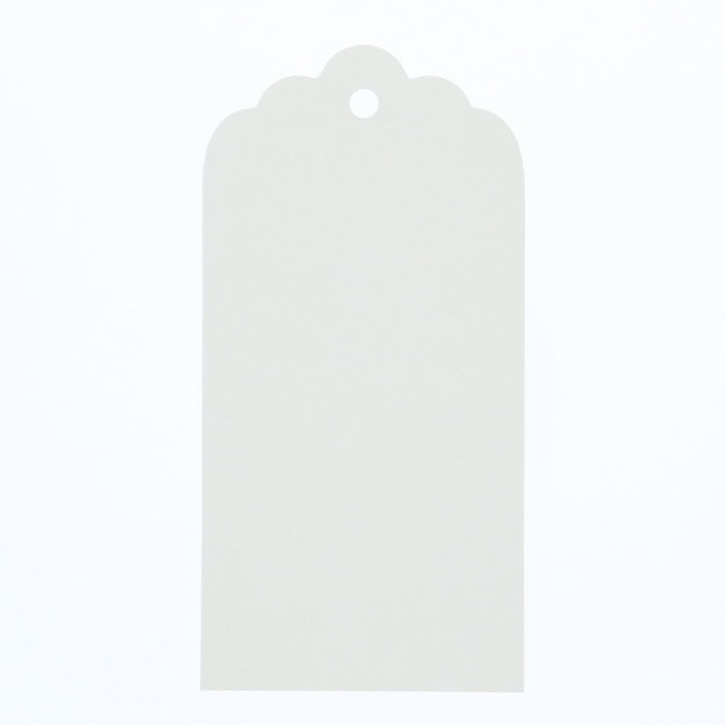 HEIKO ペーパータグ スカラップ L 白無地 50枚/束