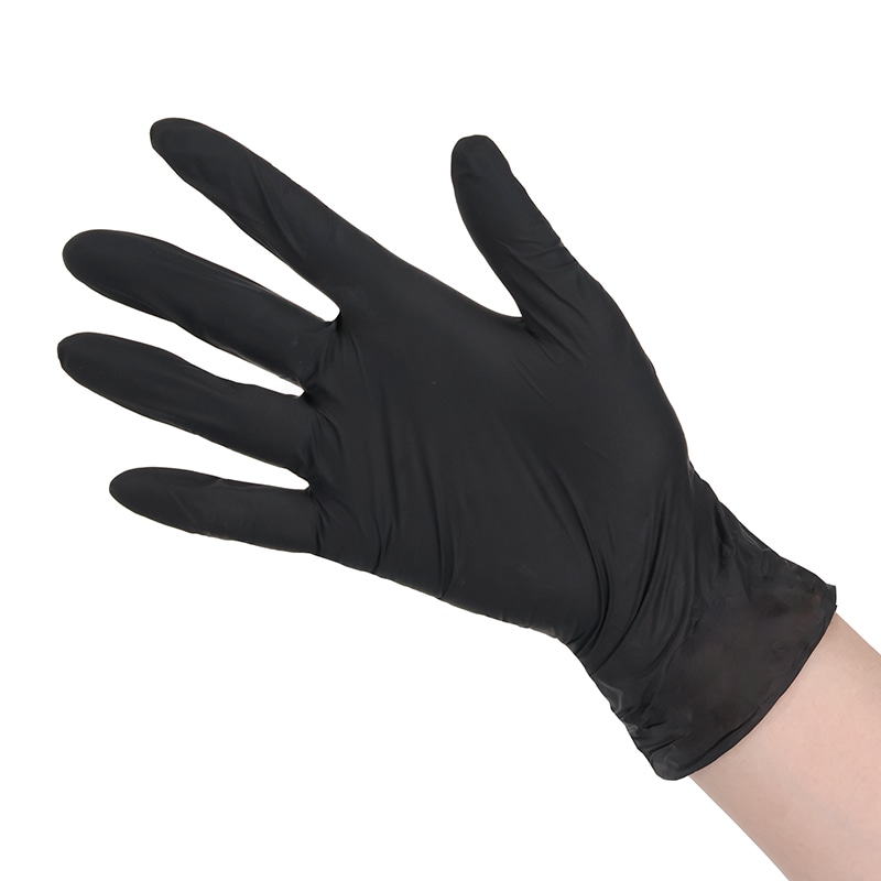 HEIKO ニトリルグローブ ブラック M 粉なし 100枚/箱