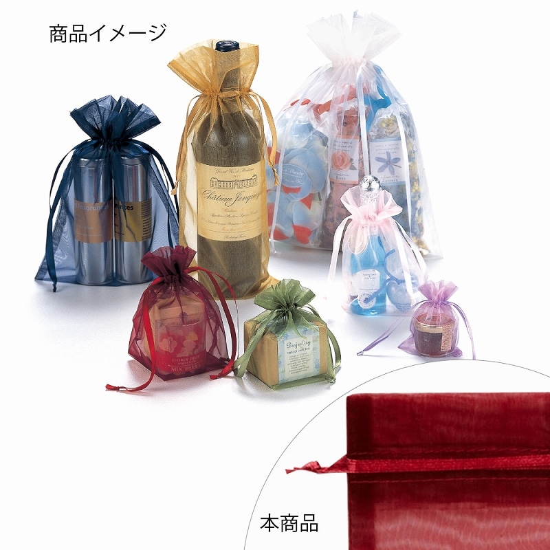 HEIKO オーガンジーバッグ 平袋タイプ SS ワイン(WN) 10枚/束