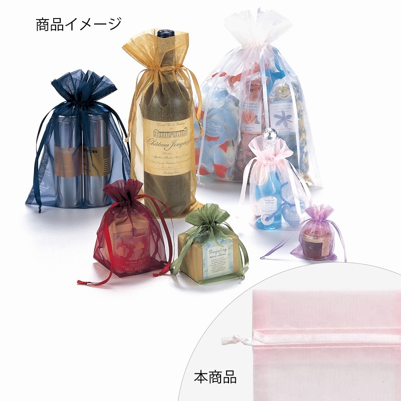 HEIKO オーガンジーバッグ 平袋タイプ S ピンク(PK) 10枚/束