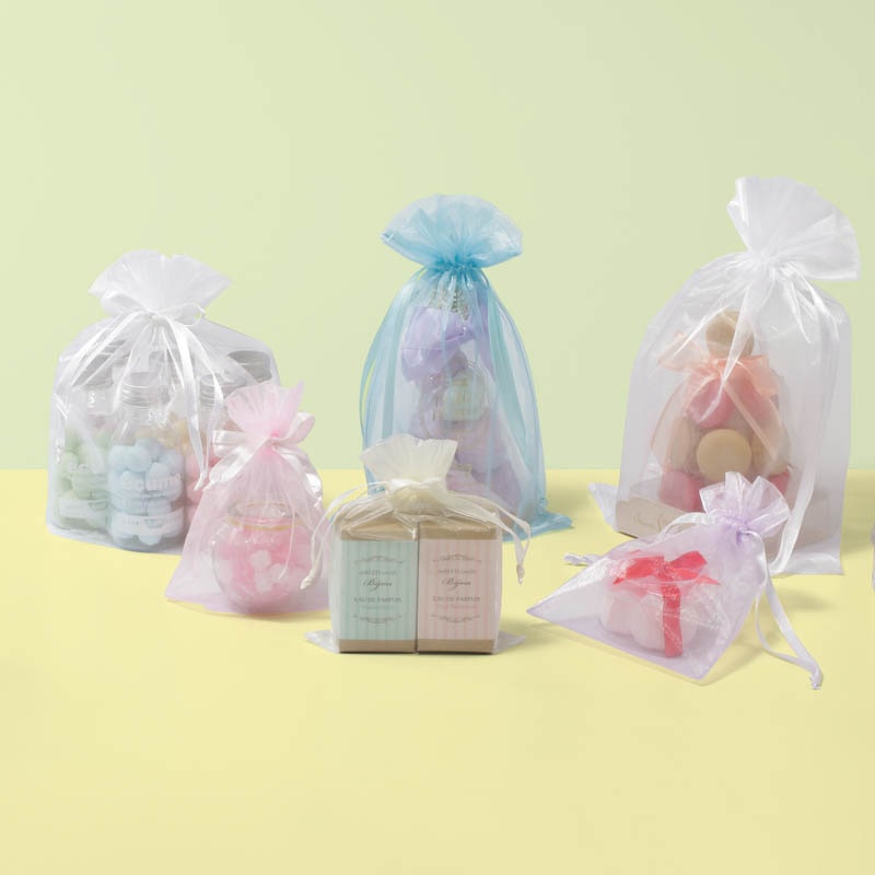 HEIKO オーガンジーバッグ 平袋タイプ M ホワイト(WH) 10枚/束