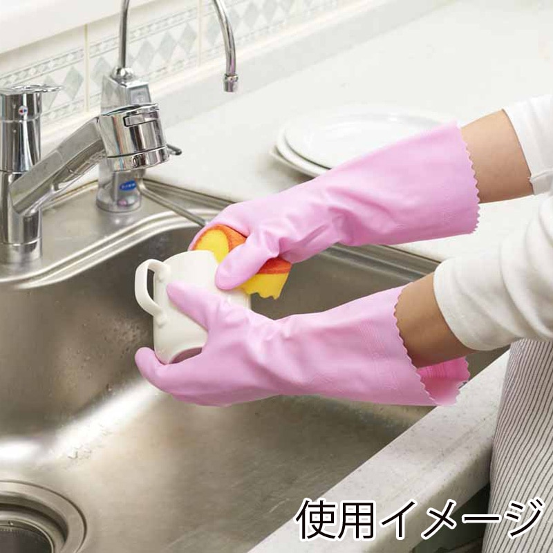 ショーワグローブ ゴムグローブ ナイスハンド ミューうす手 M ピンク 1組