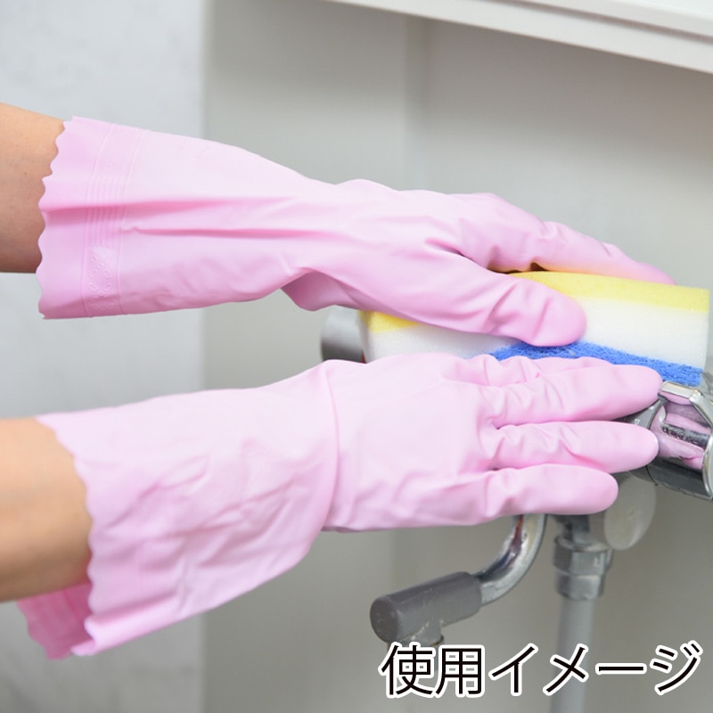 ショーワグローブ ゴムグローブ ナイスハンド ミューうす手 M ピンク 1組