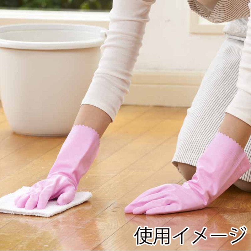 ショーワグローブ ゴムグローブ ナイスハンド ミュー中厚手 S ピンク 1組