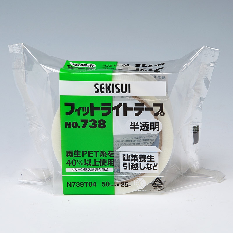 積水化学工業 セキスイ フィットライトテープ No.738 50mm×25m 半透明 1巻