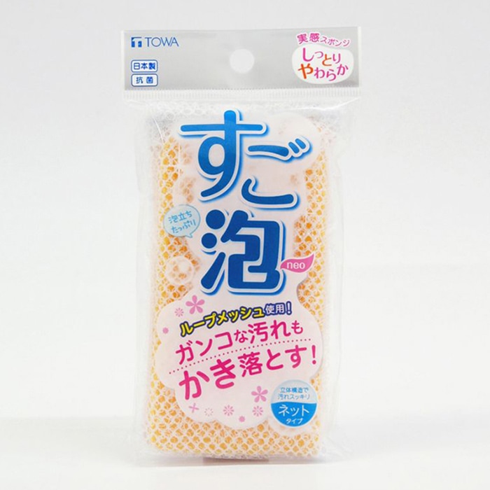 東和産業 すご泡Neo ネットスポンジ ピンク/オレンジ 1個（ご注文単位10個）【直送品】