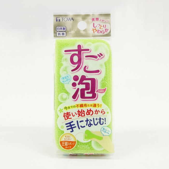 東和産業 すご泡Neo やわらかソフトスポンジ グリーン 1個（ご注文単位10個）【直送品】