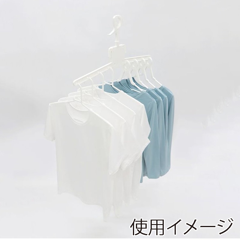 東和産業 NSR ランドリーハンガーまとめ干し 8本掛 ホワイト 1個(ご注文単位8個)【直送品】