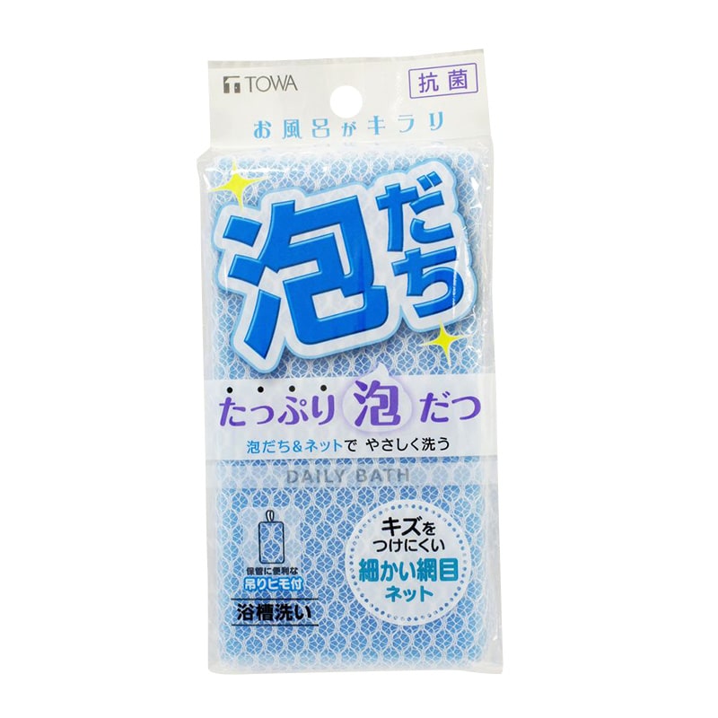 東和産業 Daily Bath ネットバススポンジ ブルー 1個(ご注文単位10個)【直送品】