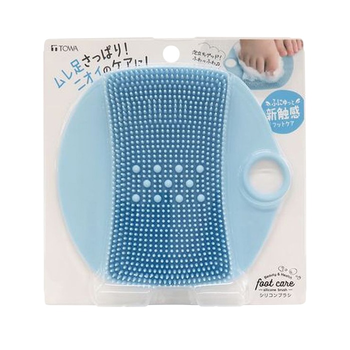 東和産業 シリコン フットブラシ ブルー 1個(ご注文単位6個)【直送品】